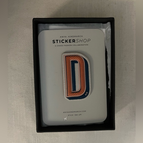 Anya Hindmarch Accessories Anya Hindmarch Sticker Shop Collection Leather D Sticker With Box